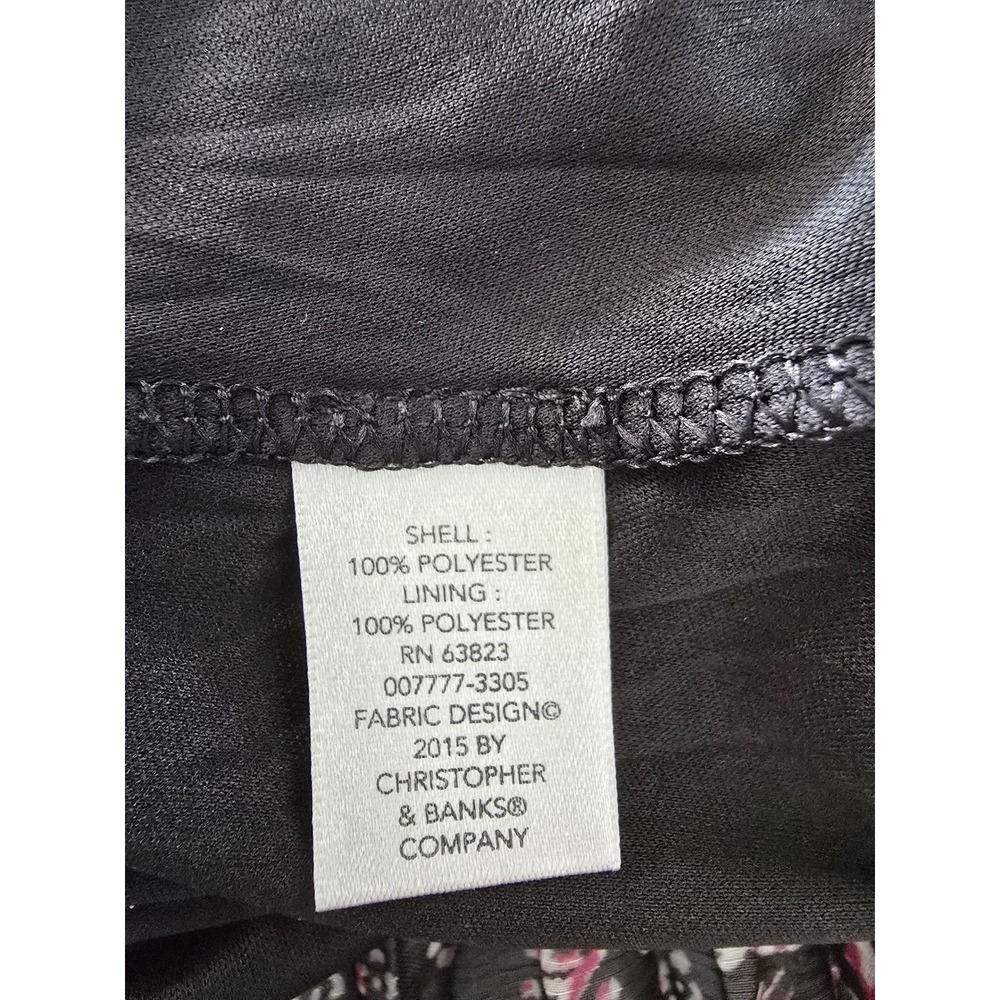 Christopher & Banks Petite Small Pleated Midi Skirt Black Pink Geometric NWT - Picture 8 of 9